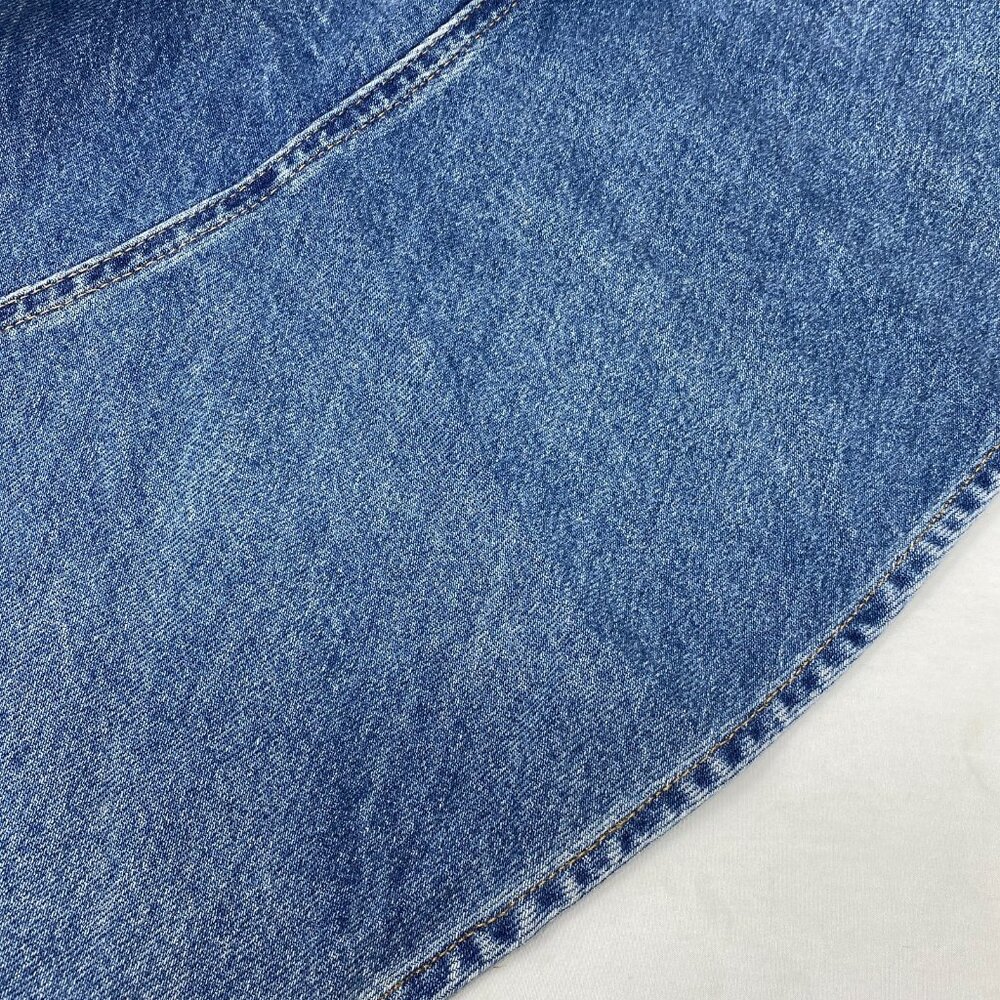 Alice + Olivia Donella High Low Blue Denim Skirt 25 - Picture 13 of 14